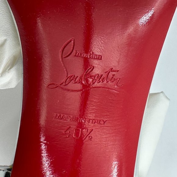 Christian Louboutin ANEMONA 100 Feather Bow Metallic Sandals Heels Shoes - Picture 15 of 16